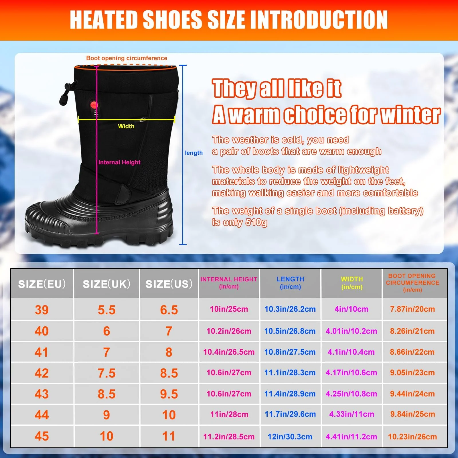 Сапоги с подогревом ZONSUSE для снега для мужчин, фото №3
