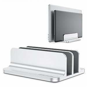 Вертикальная Подставка OMOTON для двух ноутбуков до 17.3 дюймов Серебристый - Фото 1