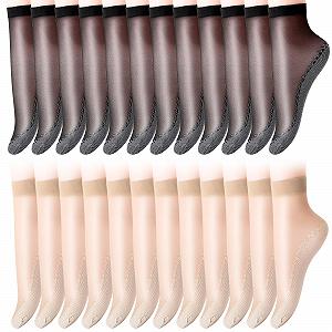 Носки SPOKKI женские, до щиколотки, 24 пары, телесного цвета, черные, нейлоновые чулки, черные и прозрачные - Фото 1