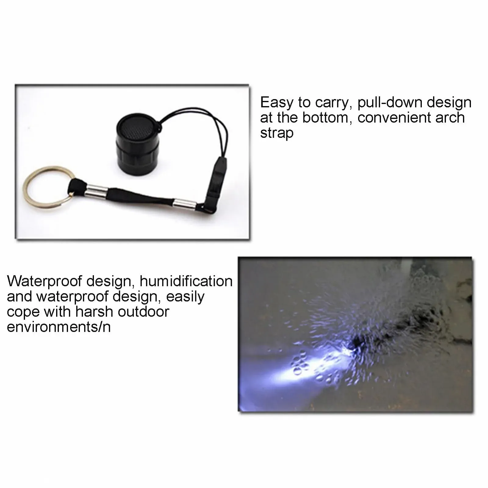 Ручний ліхтарик Gerique LED Компактний Чорний, фото №8