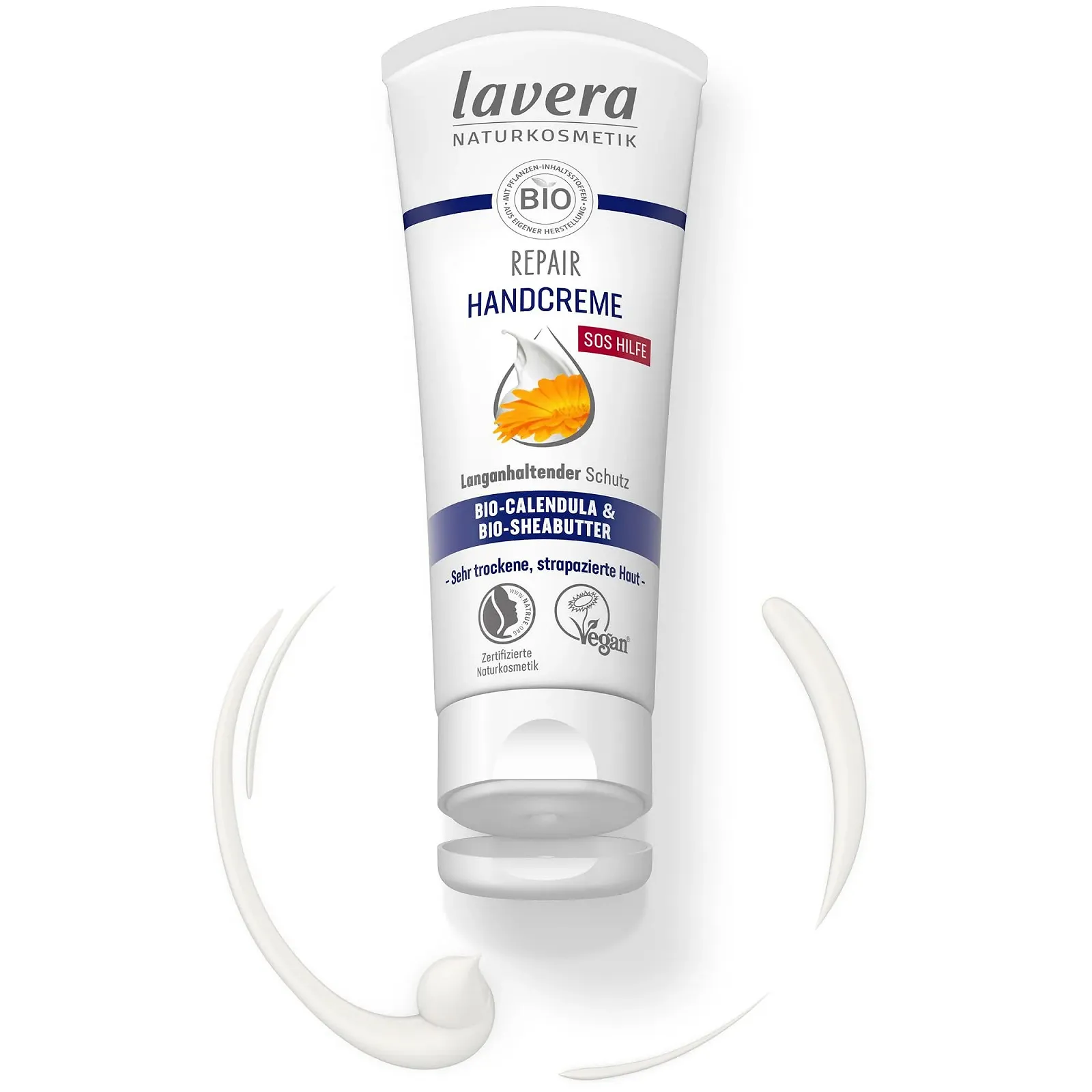 Крем для рук Lavera Repair - Органічна календула та масло ши - SOS для пошкоджених рук, фото №3