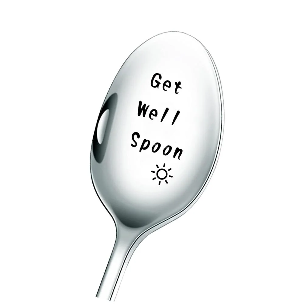 Ложка чайна з гравіюванням з нержавіючої сталі Get Well, фото №1