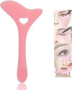 Багатофункціональний трафарет для підводки силіконовий рожевий багаторазовий - Фото 1