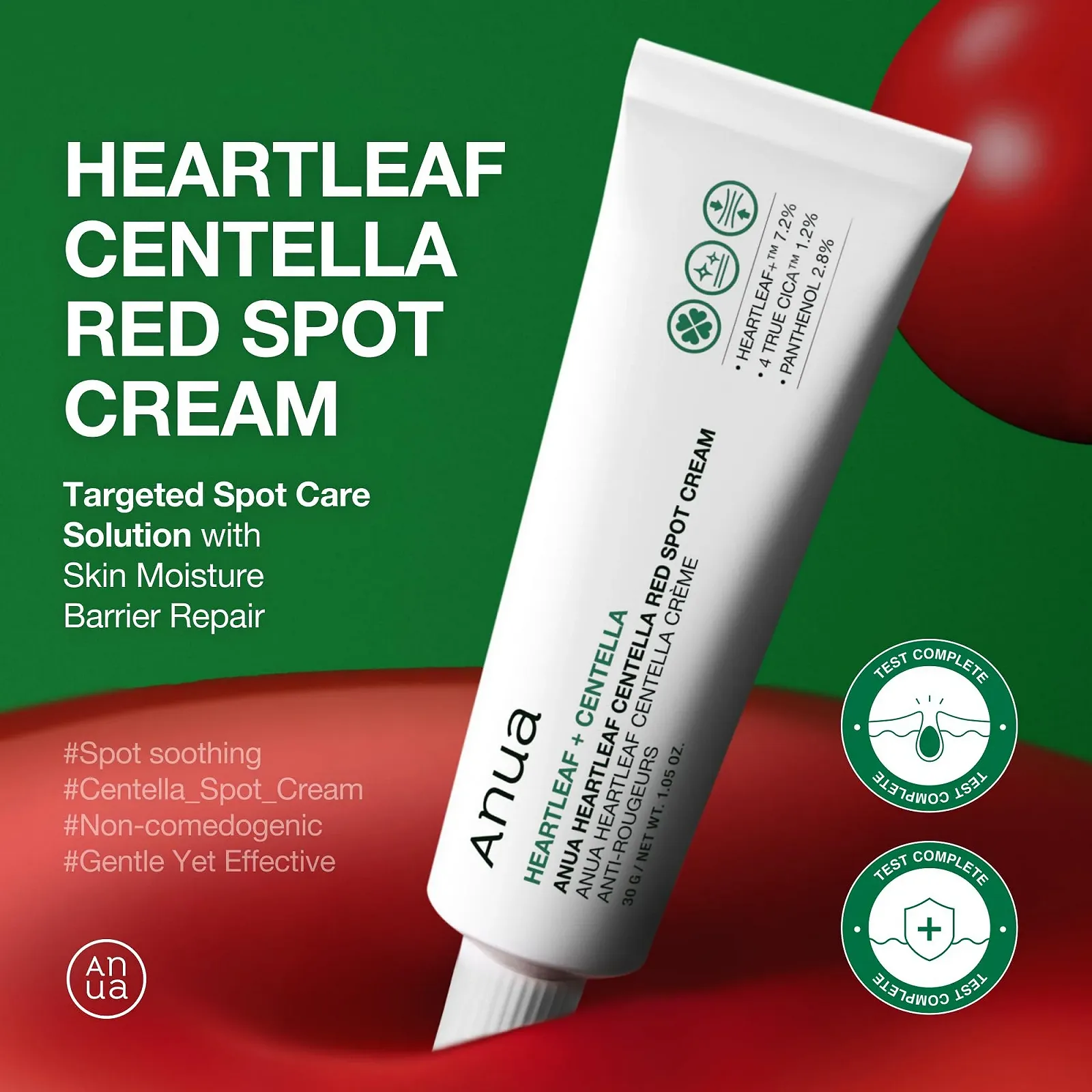 Крем для обличчя Anua Heartleaf Centella Red Spot Cream з ніацинамідом, центеллою та пантенолом некомедогенний, фото №2