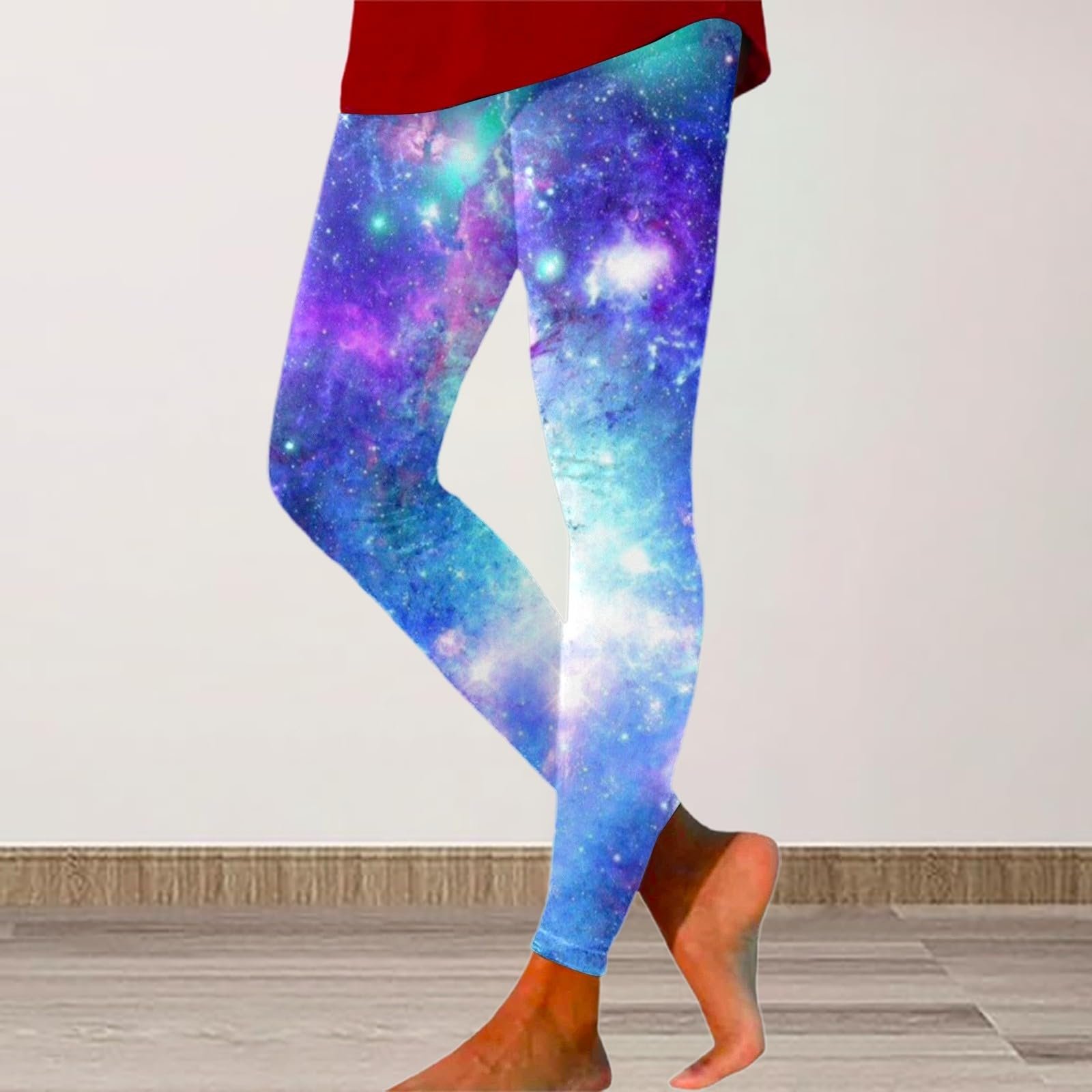 Легінси Party Outfit Жіночі Сексуальні з принтом Galaxy Зручні Обтягуючі Фітнес-Для йоги, бігу та повсякденного життя Піжама Різдво Молодіжні, фото №3