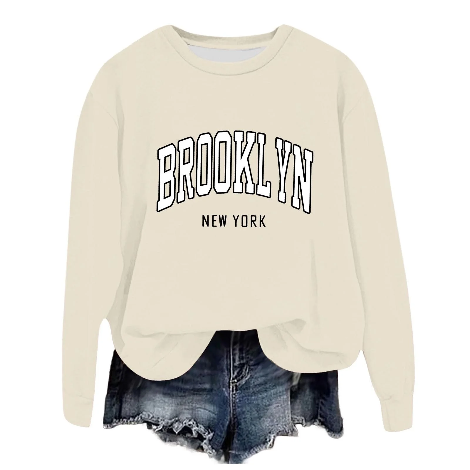 Свитшот Generisch Brooklyn Женский oversize пуловер Y2K Модный Свитер с длинными рукавами с буквами Свободная повседневная рубашка Подростковые Топы для девочек Спортивная блузка Топы, фото №2 Свитшот Generisch Brooklyn Женский oversize пуловер Y2K Модный Свитер с длинными рукавами с буквами Свободная повседневная рубашка Подростковые Топы для девочек Спортивная блузка Топы, фото №2