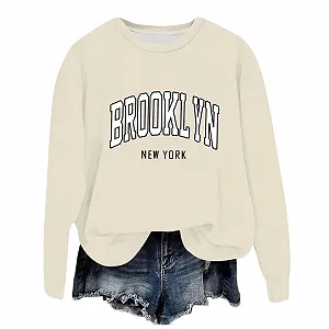 Свитшот Generisch Brooklyn Женский oversize пуловер Y2K Модный Свитер с длинными рукавами с буквами Свободная повседневная рубашка Подростковые Топы для девочек Спортивная блузка Топы synthetic.ua - Фото 1