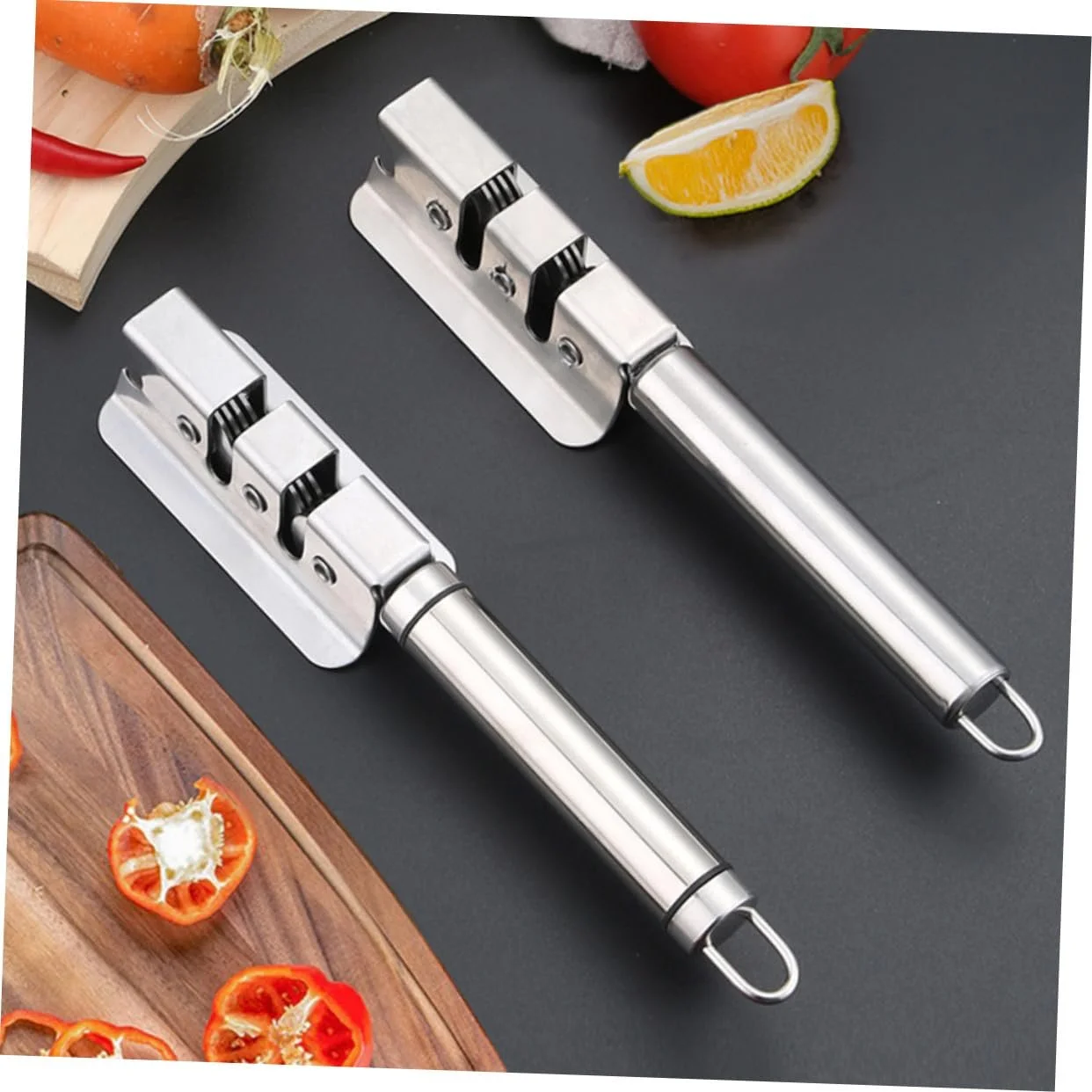 Точилка для ножів з нержавіючої сталі з ергономічною рукояткою настільна побутова, фото №6 Точилка для ножів з нержавіючої сталі з ергономічною рукояткою настільна побутова, фото №6