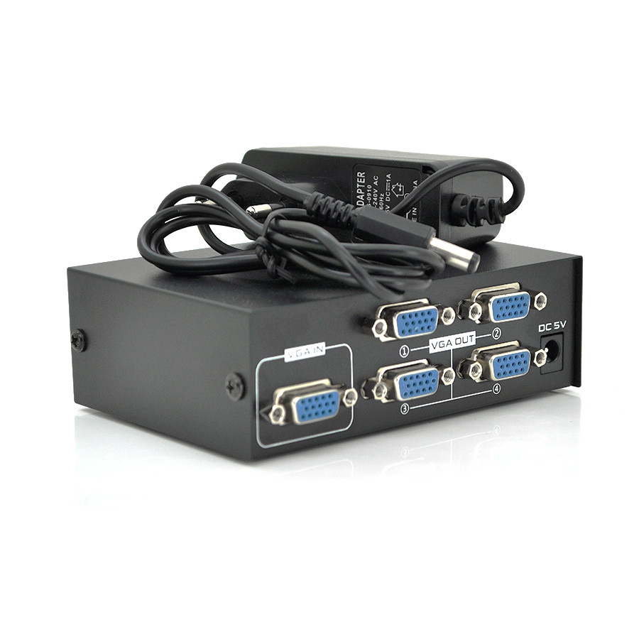 Активний сплитер сигнала VGA KV-FJ2504S 150MHz 4 Порт DC5V 2A, фото №1