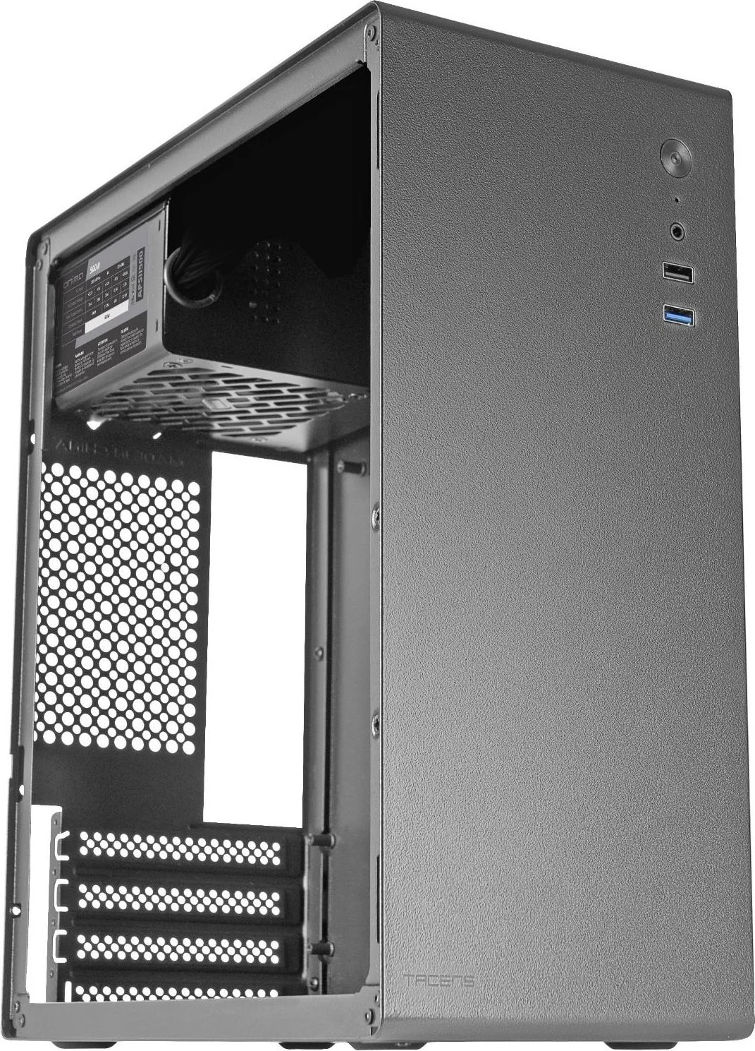 Корпус для ПК / Tacens ORUMX500 / Mini Tower / БЖ 500 Вт / Slim-дизайн / Чорний, фото №4