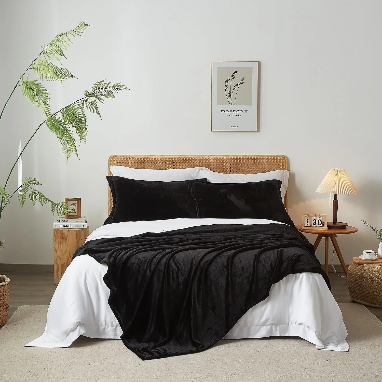 Плед Luofanfei Фланель 150 x 200 см Чорний, фото №3 Плед Luofanfei Фланель 150 x 200 см Чорний, фото №3