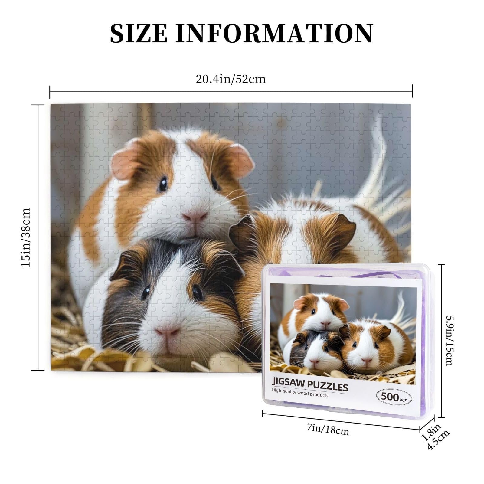 Пазл Guinea Pig 500 элементов 52 x 38 см с сумкой для хранения, фото №2
