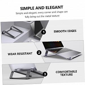 Подставка для ноутбука Veemoon из алюминиевого сплава Легкая Прочная Охлаждающая подставка с открытым дизайном для лучшего рассеивания тепла для дома, офиса synthetic.ua - Фото 1