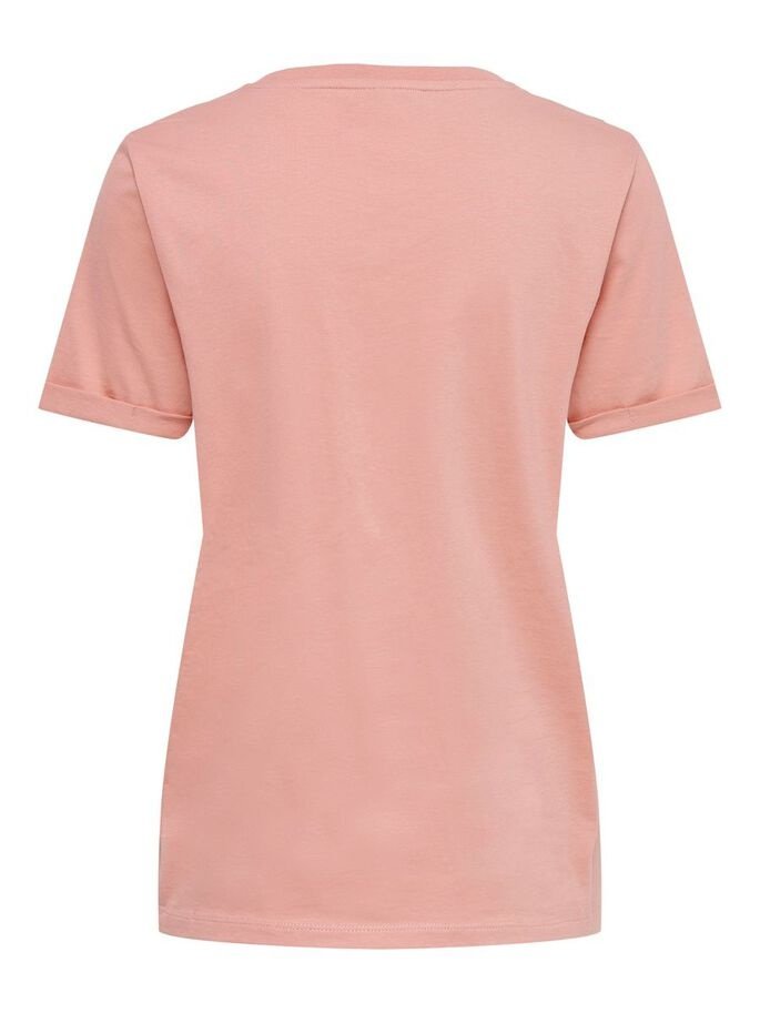 Футболка ONLKITA LOGO TOP NOOS 15244714-Rosette-Print:GOLD GLITTER HEART ONLY Розовий S, фото №2