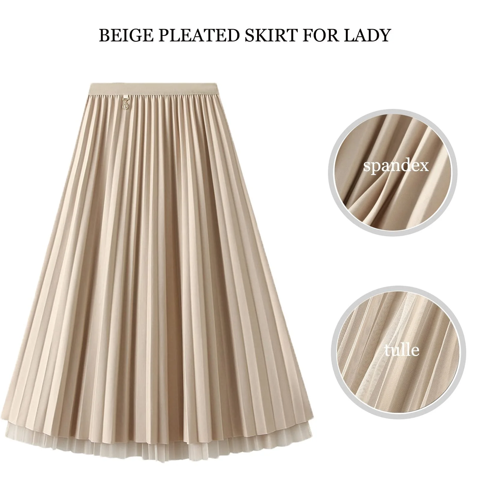 Юбка Тюлевая Jemsia A-силуэта Миди Эластичная с Высокой Талией Плиссированная для Вечеринок и Балета с Украшением для Женщин и Девушек, фото №3