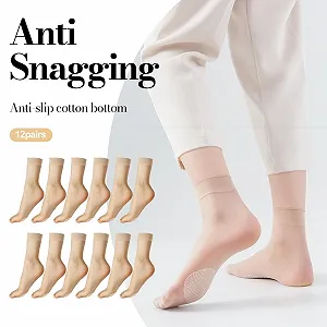 12 пар прозорих жіночих нейлонових тонких шкарпеток synthetic.ua - Фото 1