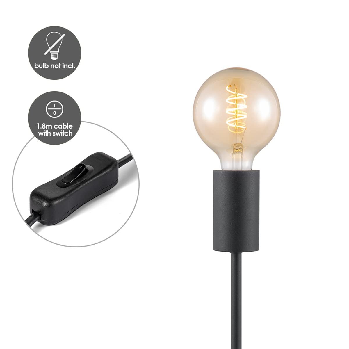 Настільна лампа Home Sweet Home Sola Industrial 15/15/30 см металева E27 Black, фото №5