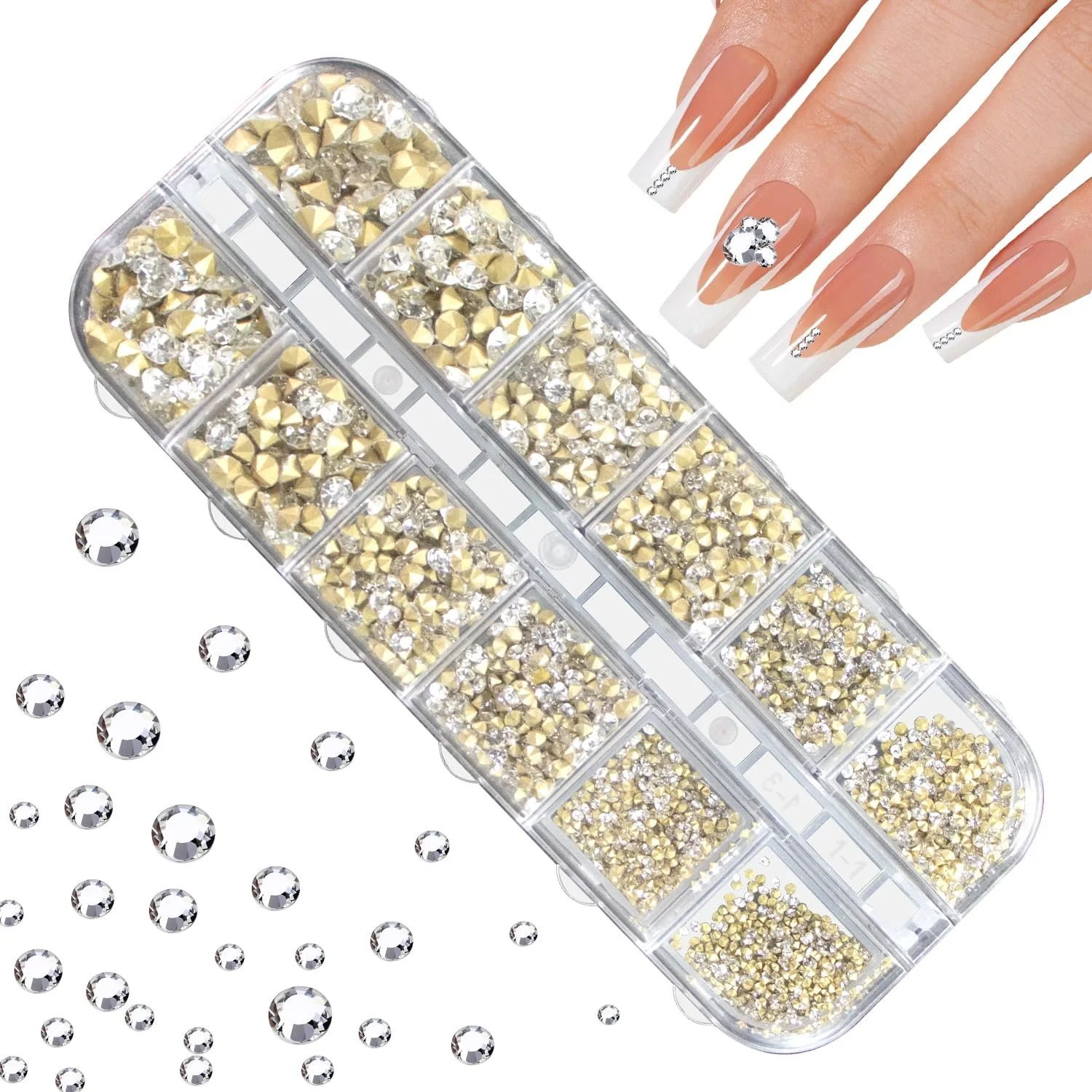 Стразы Круглые из смолы 11 размеров 2820 шт, фото №1