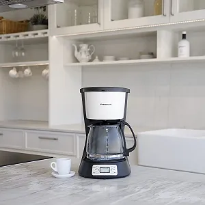 Кофеварка Taurus Vintage Digital Cream Программируемая, 1.5L, Цифровой таймер 24 часа, LCD дисплей, 1000W, Постоянный фильтр, Защита от капель, Нагревательная пластина, Автоотключение Кремовый synthetic.ua - Фото 1