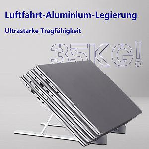 Подставка для ноутбука POWERSUP Регулируемая алюминиевая складная для ноутбуков 10-16 дюймов Серебристый-06