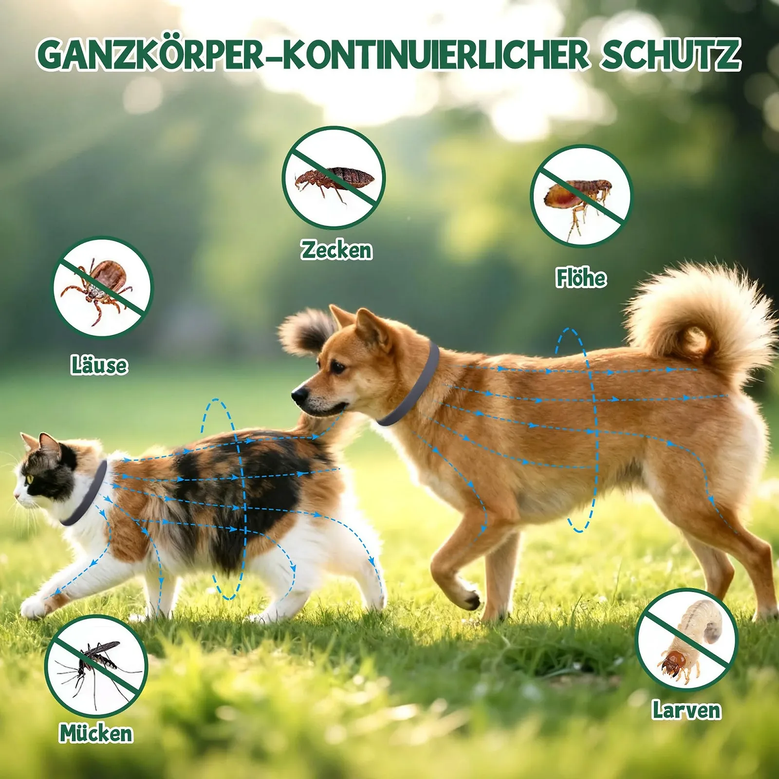 Нашийник від бліх та кліщів Pack of 2 Natural Flea and Tick Protection водостійкий регульований Black, Universal, фото №4