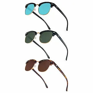 Сонцезахисні окуляри Жіночі PARTY GO Класичні вінтажні UV400 Великі Модні, Коричневий + Синій + Зелений - Фото 1