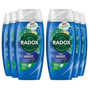 Гель для душа и шампунь 2-в-1 Radox Mineral Therapy Feel Awake Men с фенхелем и морскими минералами 6 x 225 мл - Фото 1
