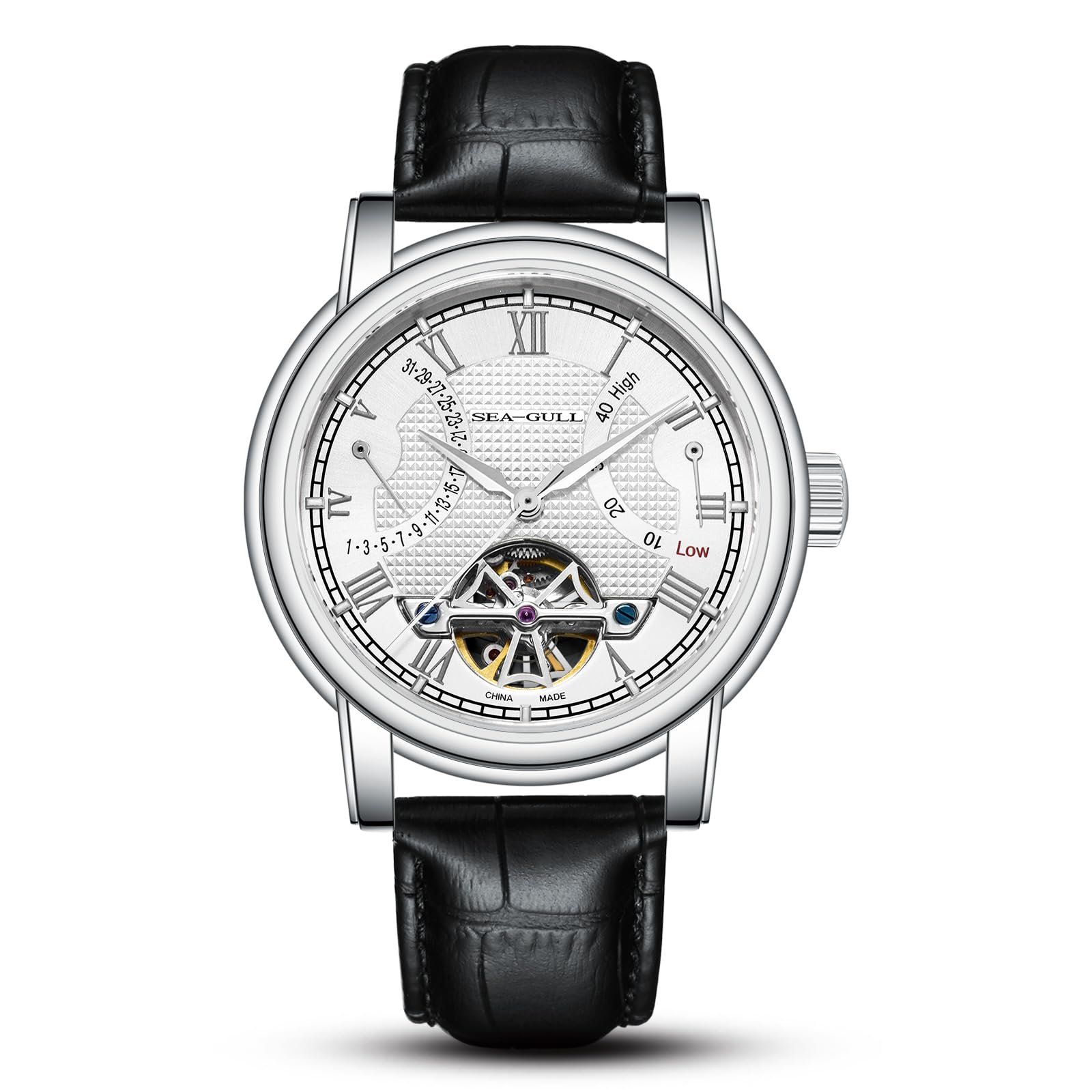 SEA-GULL 2021 Чоловічий годинник Seagull Hollow Automatic Mechanical Watch Calendar Potential Multifunctional Flywheel Business Watches, фото №1