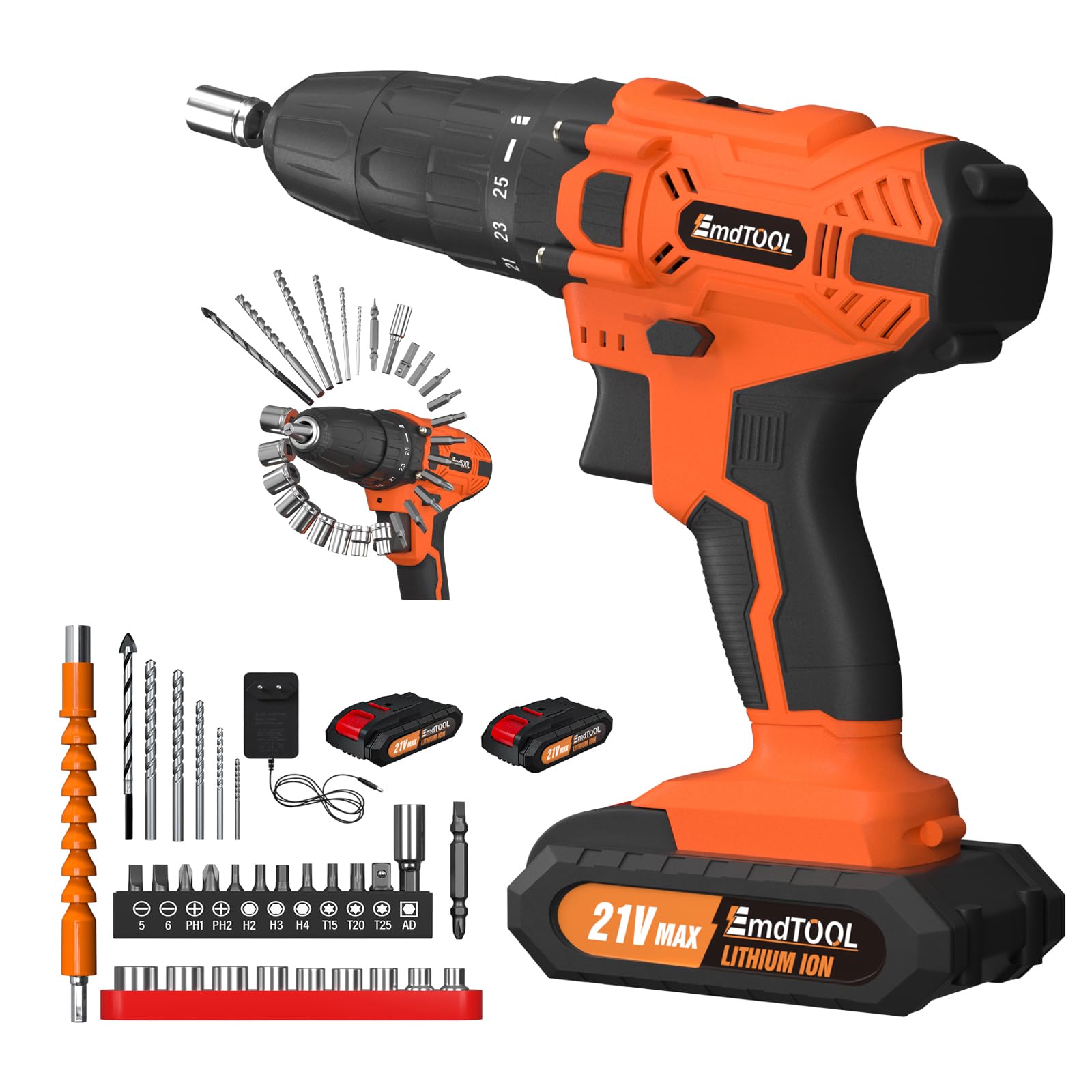 Аккумуляторный дрель-шуруповерт HSHa 21V Mini Akkuschrauber 25+1 45 Нм Оранжевый, фото №1 Аккумуляторный дрель-шуруповерт HSHa 21V Mini Akkuschrauber 25+1 45 Нм Оранжевый, фото №1