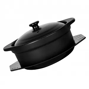 Кастрюля Керамическая с крышкой 1,26 л Двойная ручка Антипригарная - Фото 1