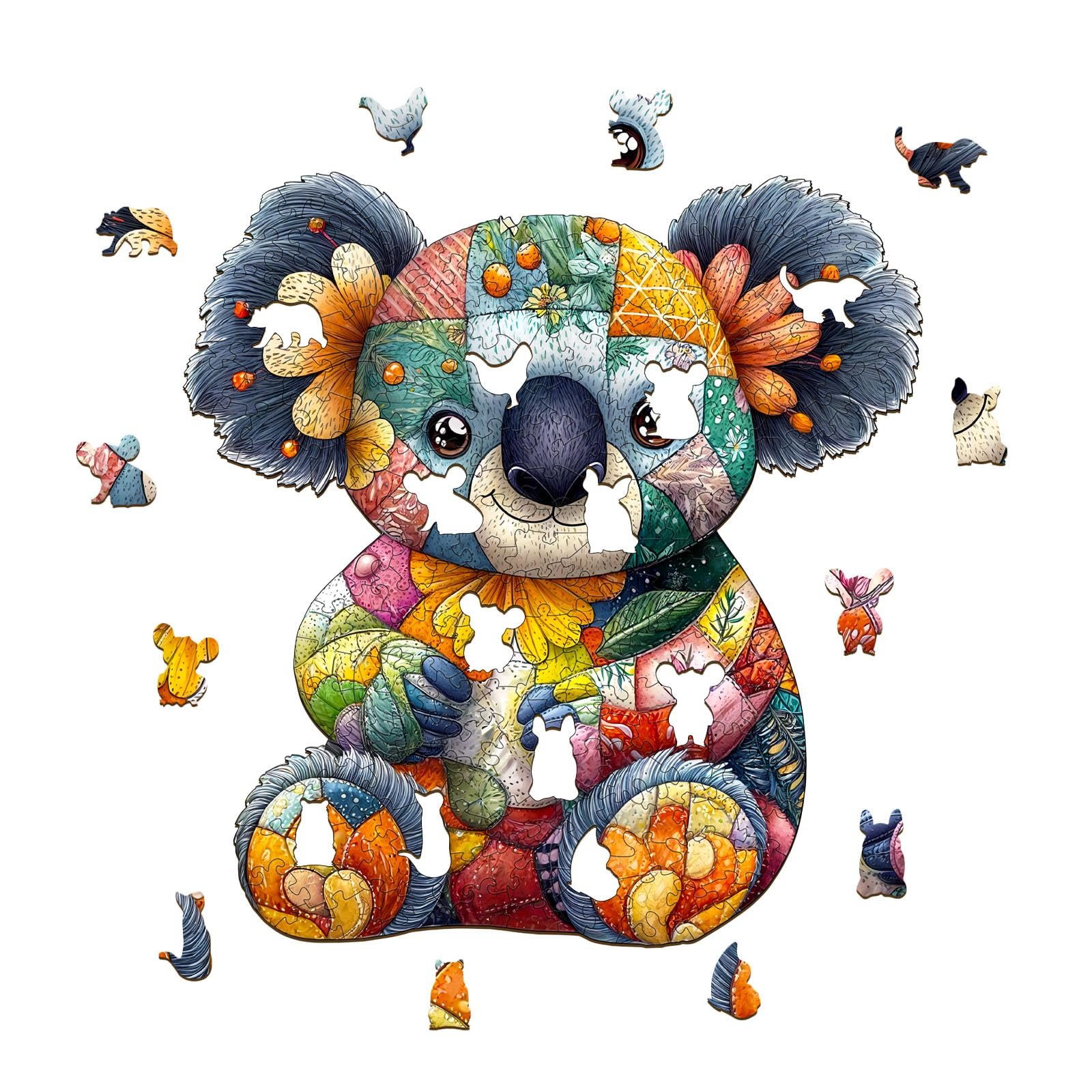 Дерев'яний пазл Patchwork Koala 280 елементів у дерев'яній коробці, фото №5