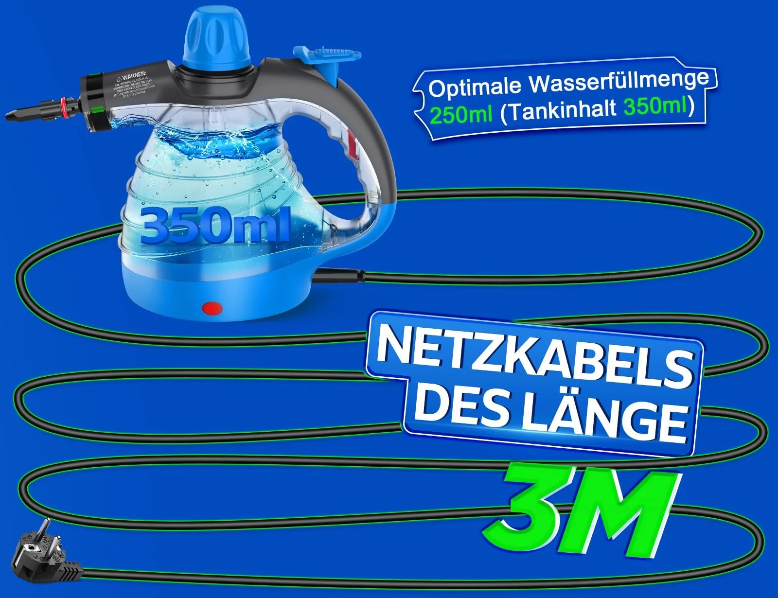 Пароочисник ручний високого тиску 9 насадок без хімії, фото №7 Пароочисник ручний високого тиску 9 насадок без хімії, фото №7