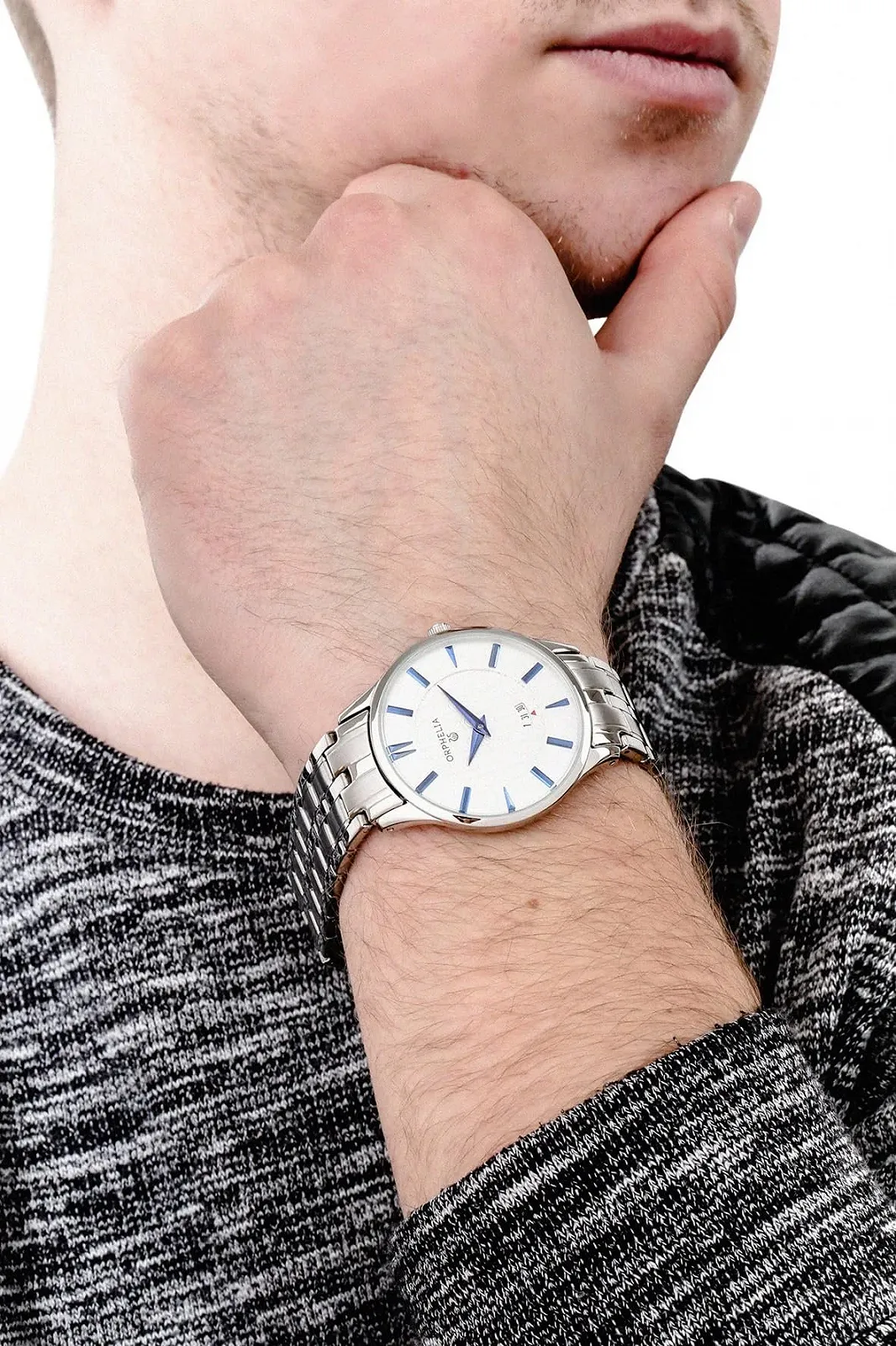 Чоловічий наручний годинник Orphelia The Flatline Analog Quarz Edelstahl, фото №4