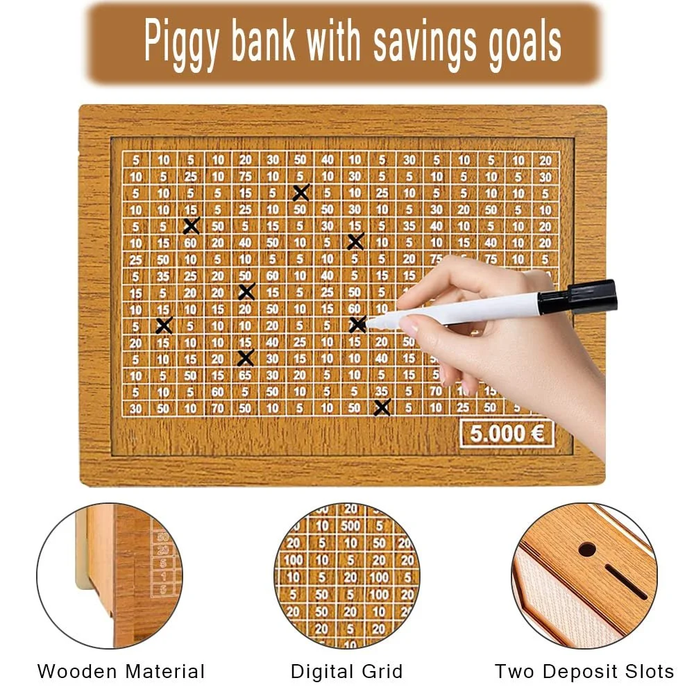 Скарбничка Wooden with Savings Target and Numbers Counter Vintage Style, фото №4