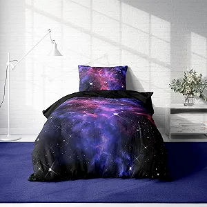 Постільна білизна дитяча one-home 135 x 200 см 80 x 80 см мікрофібра фотодрук Space Black synthetic.ua - Фото 1