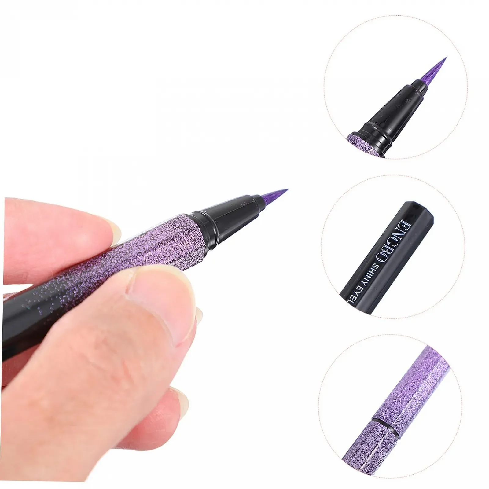 Олівець для очей Angoily Кольоровий з блискітками Фіолетовий, фото №3 Олівець для очей Angoily Кольоровий з блискітками Фіолетовий, фото №3