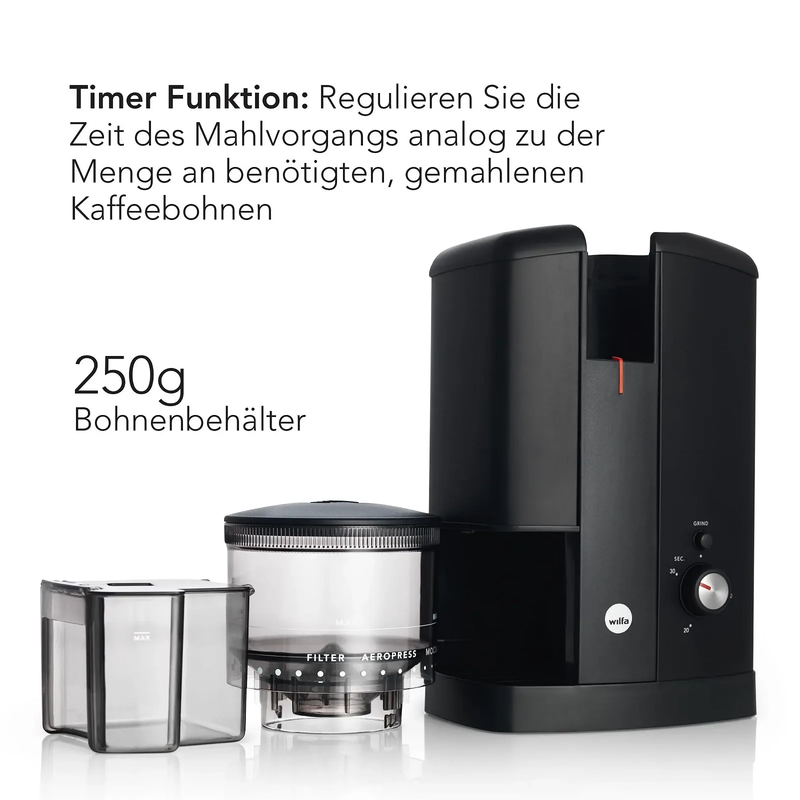 Электрическая кофемолка Wilfa Svart Aroma CGWS-130B 40 мм нержавеющая сталь, фото №7 Электрическая кофемолка Wilfa Svart Aroma CGWS-130B 40 мм нержавеющая сталь, фото №7