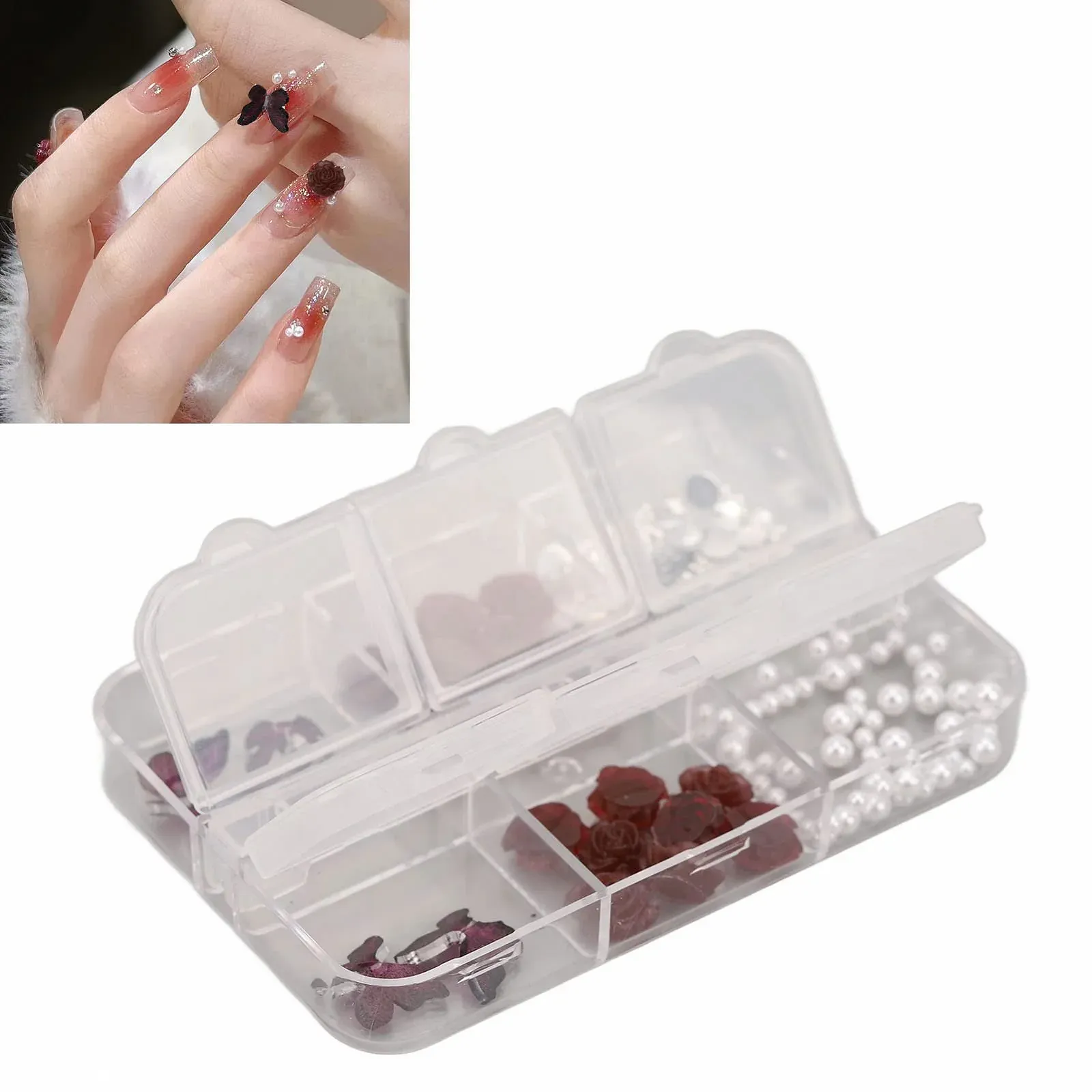 Милые 3D подвески для ногтей Бабочки Блестки для ногтей Стразы Украшения для ногтей Блестящие аксессуары для DIY поделок Дизайн ногтей Маникюрный декор, фото №3