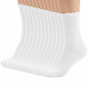 Женские носки с рюшами Белый, 6 пар - Фото 1