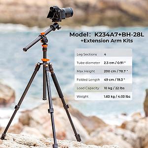 Штатив K&F Concept K234A7+BH-28L Чорно-оранжевий synthetic.ua - Фото 1