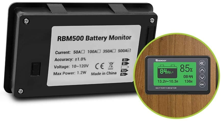 Монітор ємності акумулятора Renogy TF03K 500A / 10 - 120V Чорний, фото №4 Монітор ємності акумулятора Renogy TF03K 500A / 10 - 120V Чорний, фото №4