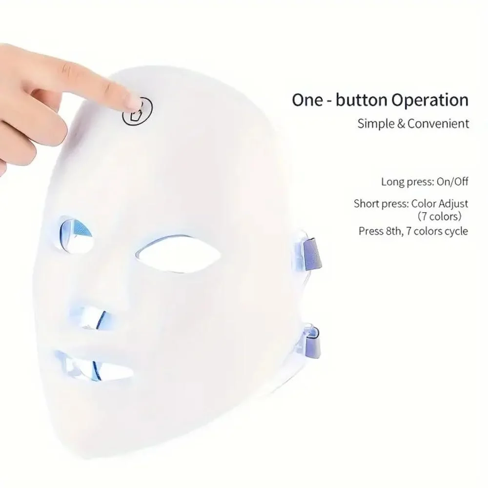 LED Маска для світлотерапії Бездротова Перезаряджувана USB C Червоне та синє світлодіодне інфрачервоне світло, фото №7