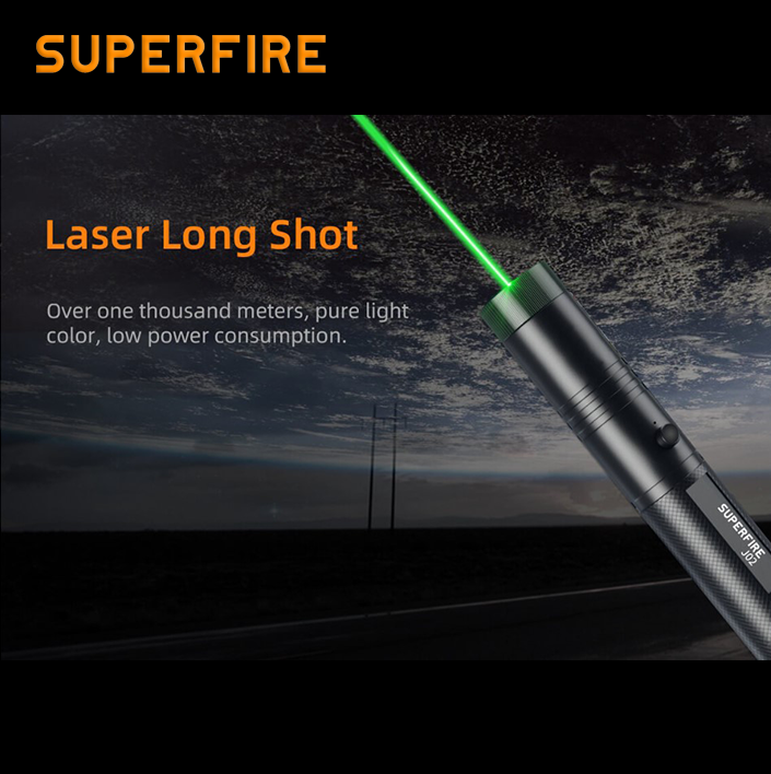 Фонарик лазерный аккумуляторный J02 SuperFire 200mAh, фото №7