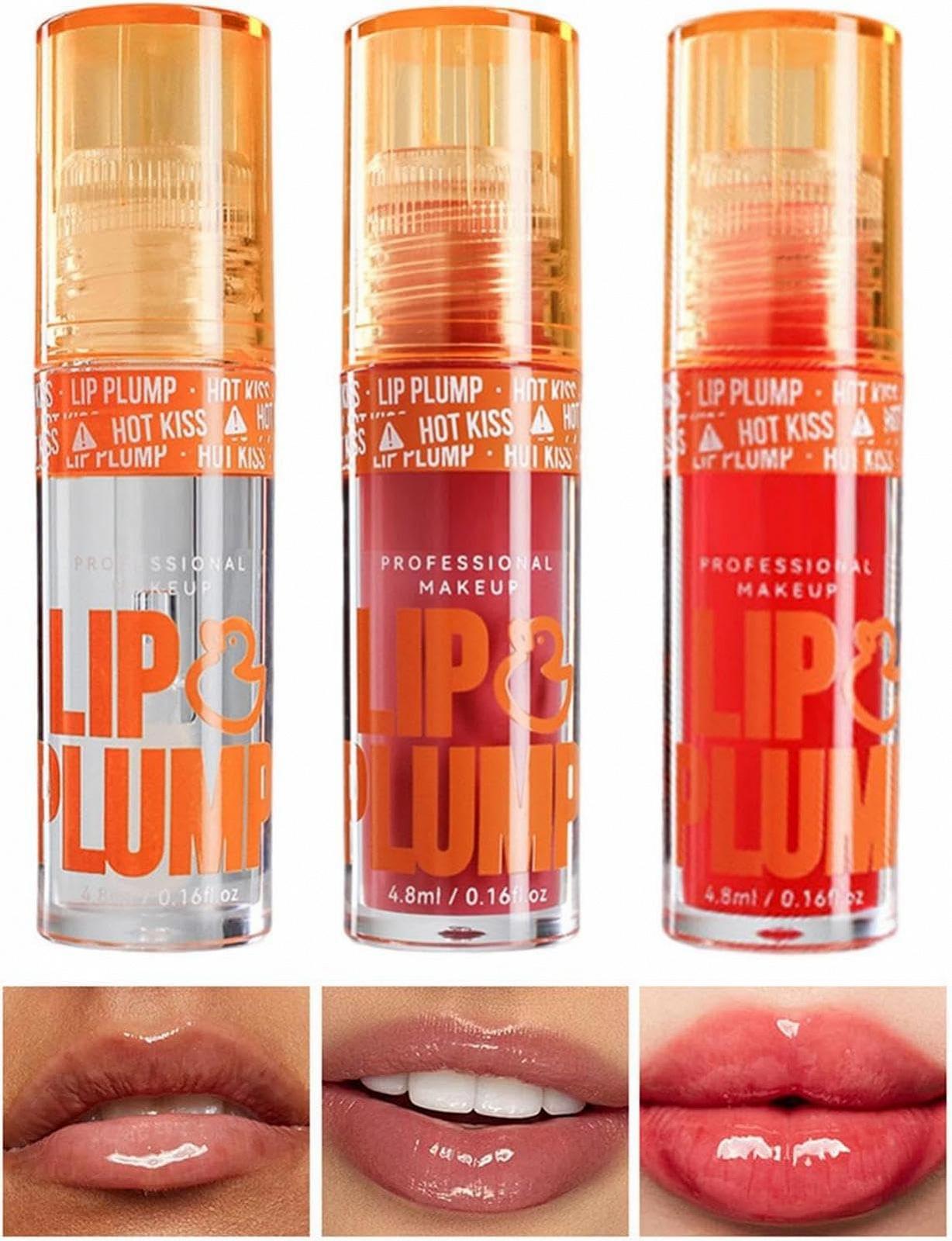 Набор Плампинг Lip Oil Shine увлажняющий блеск для губ с глиттером Прозрачный Инстант Lip Oil Lip Balm Lip Glaze набор для женщин, фото №1