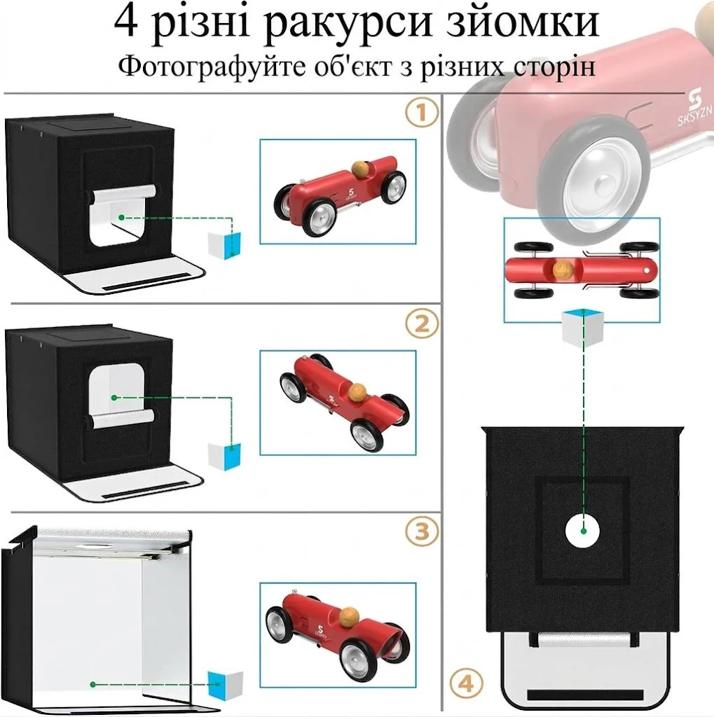 Портативний світловий короб SKSYZN 60 x 60 см Чорний, фото №3