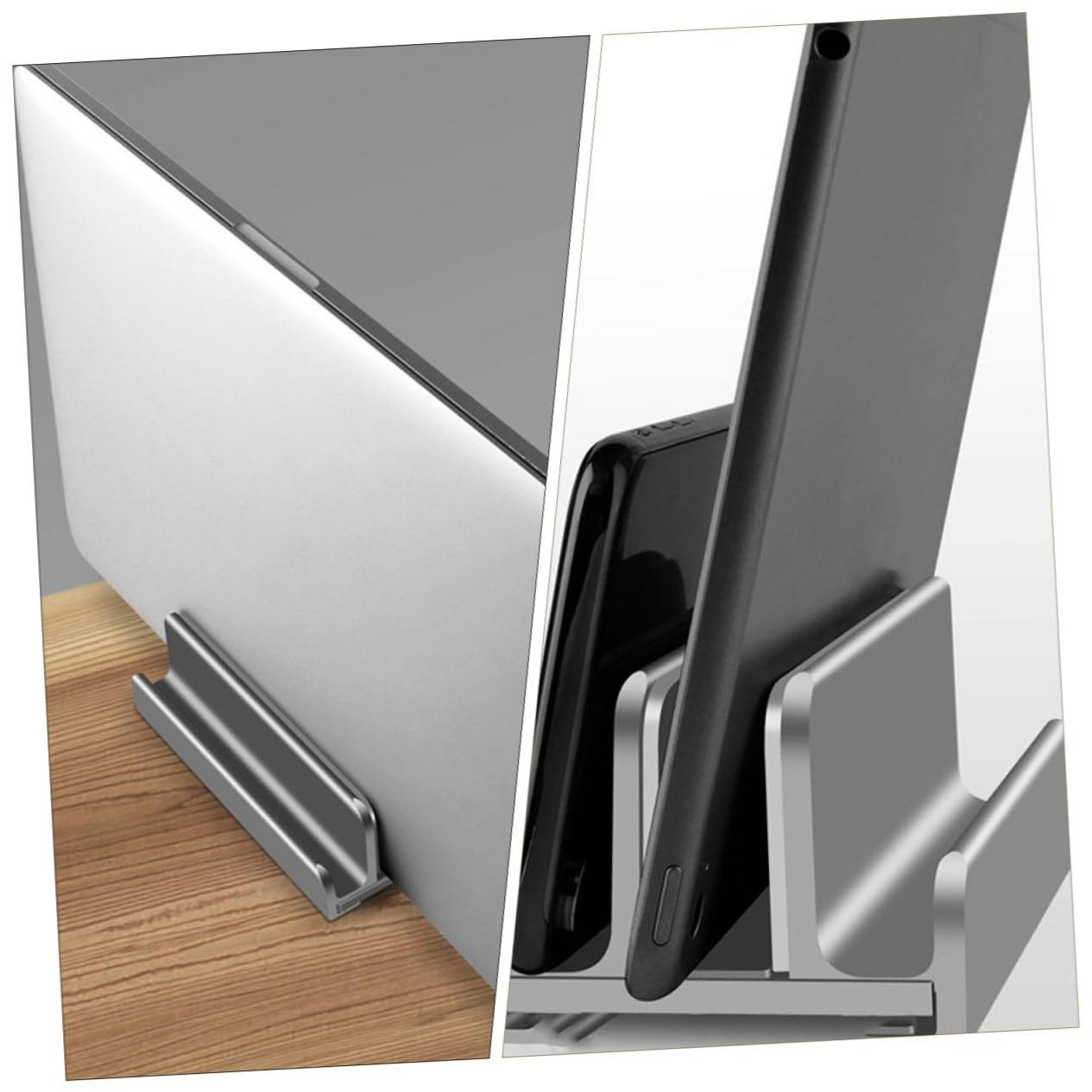 Регульована Підставка для ноутбука Алюмінієвий сплав з силіконовою основою для відведення тепла Вертикальна, фото №3