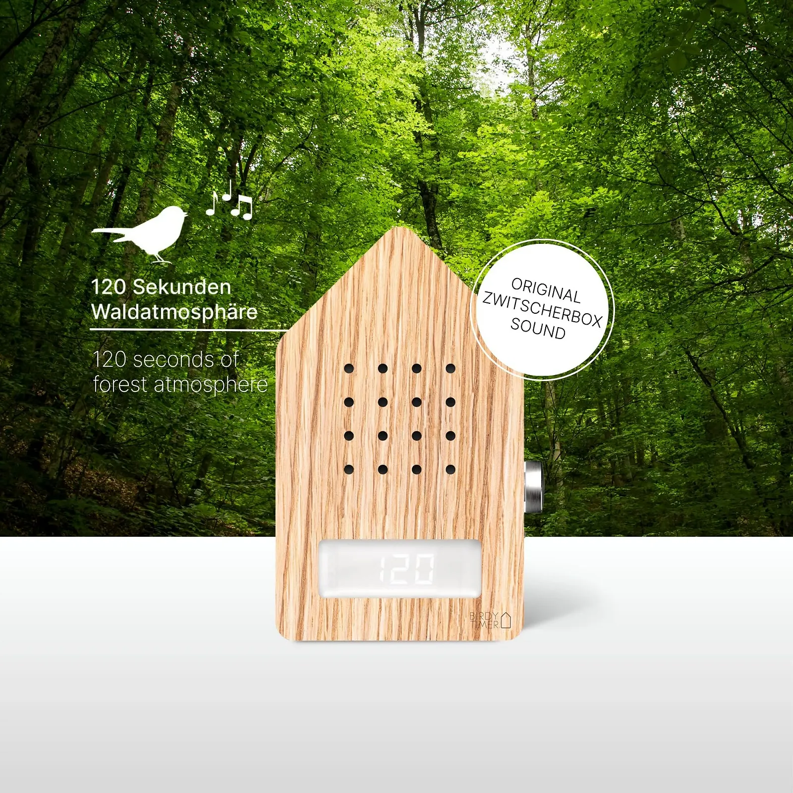Таймер цифровой RELAXOUND Birdytimer Oak с пением птиц Дуб, фото №4 Таймер цифровой RELAXOUND Birdytimer Oak с пением птиц Дуб, фото №4