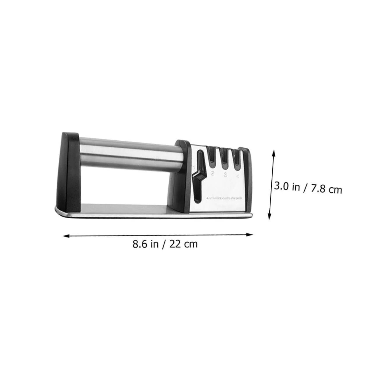 Точило для ножів ручна ергономічна з нержавіючої сталі з нековзною основою Срібляста, фото №3