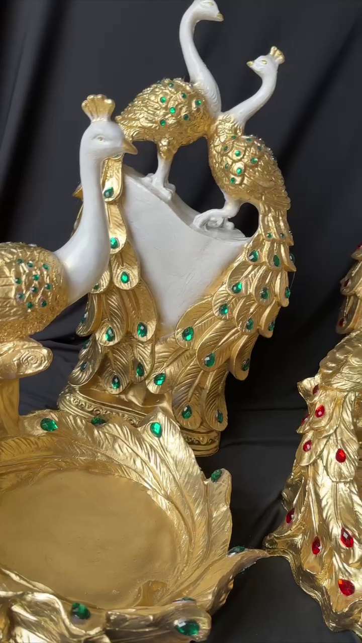 Конфетница, статуэтка Павлин золотая, фото №2 Конфетница, статуэтка Павлин золотая, фото №2