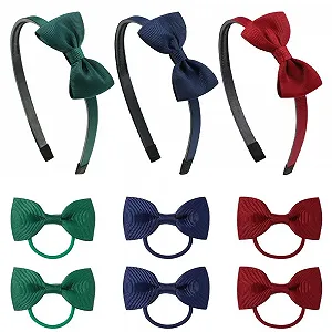 Набір Обруч для волосся з бантом 9 шт. - Фото 1